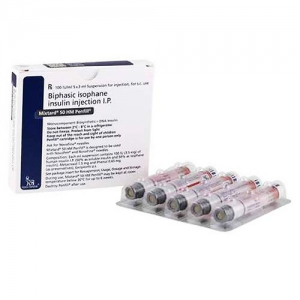 Mixtard 50 HM 100 IU / ml ( Insulin Neutral Human + Insulin Isophane Protamine ) 5*3 ml Penfills